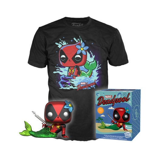 Tricou si Figurina Funko Pop Deadpool - Playtime Mermaid - Red Goblin