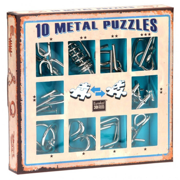 10 Metal Puzzles Set - Red Goblin