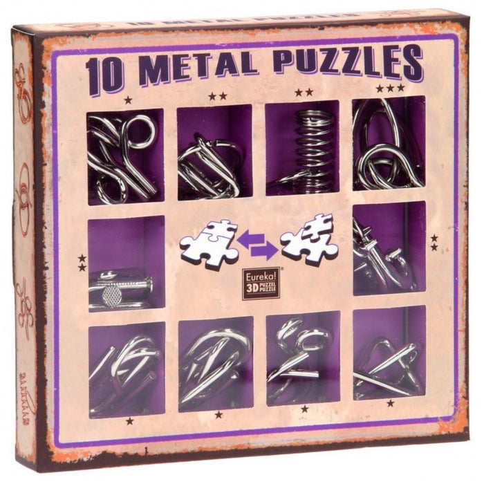 10 Metal Puzzles Set - Red Goblin