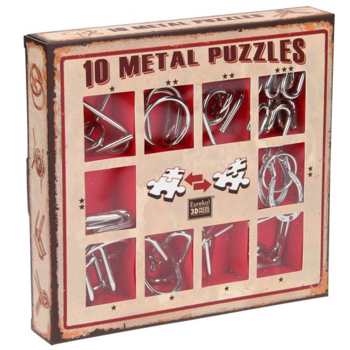 10 Metal Puzzles Set - Red Goblin