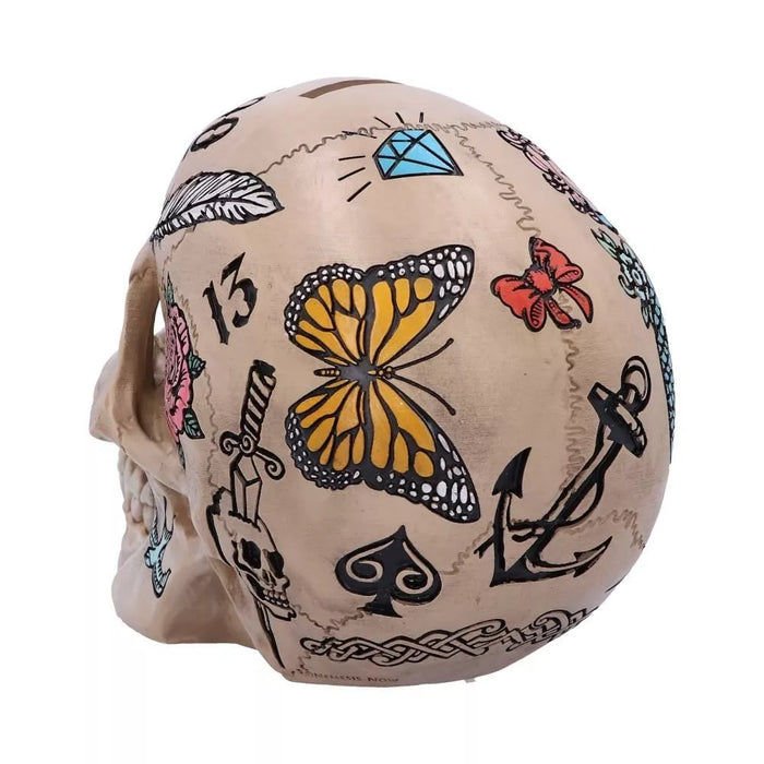 Pusculita Coin Bank Skull Tattoo Fund