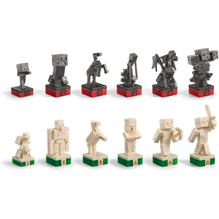 Minecraft Chess Set Overworld Heroes vs Hostile Mobs