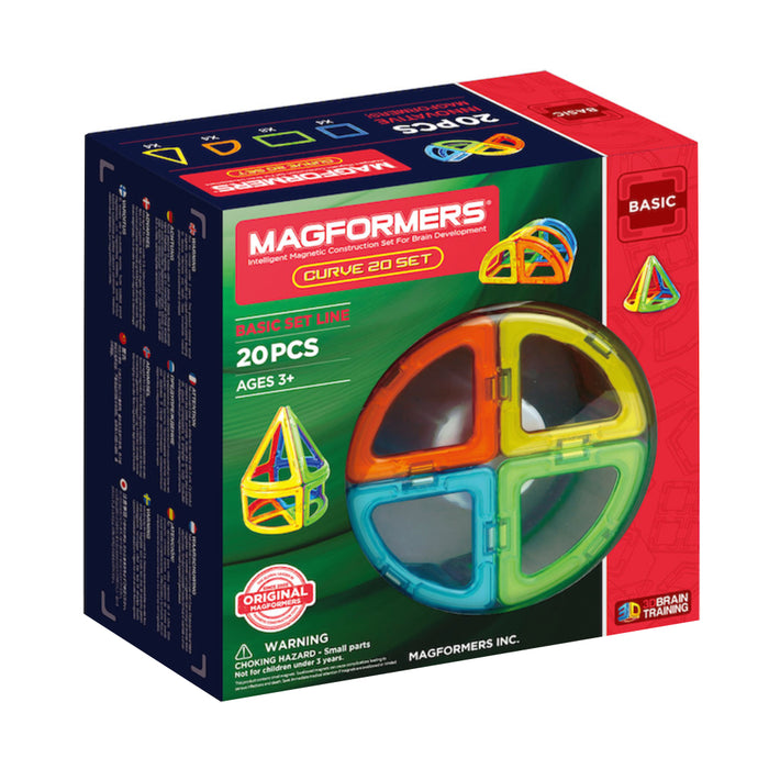 Joc de constructie magnetic Magformers Curve Set - Curbe, 20 piese DETERIORAT