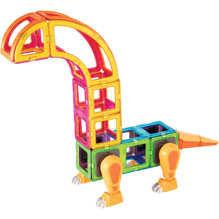 Joc de Constructie Magnetic Magformers - Wonder Creator Set - Dinozauri si Creaturi Minunate, 121 piese