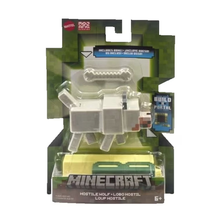 Figurina Articulata Minecraft Craft A Block Stronghold Hostile Wolf 8 cm