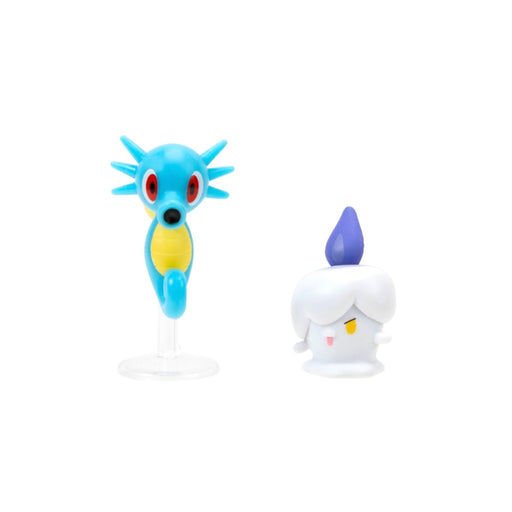 Set 2 Mini Figurine Pokemon - Litwick & Horsea - Red Goblin