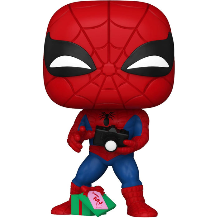 Figurina Funko Pop! Marvel Holiday Spider-Man with Open Gift