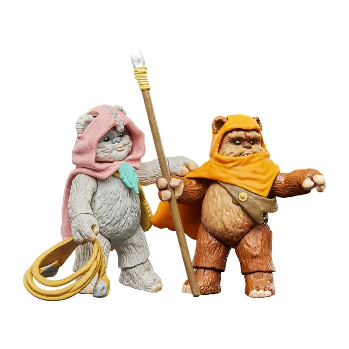 Set 2 Figurine Articulate Star Wars Ewoks Vintage Collection Wicket W Warrick & Kneesaa 10 cm