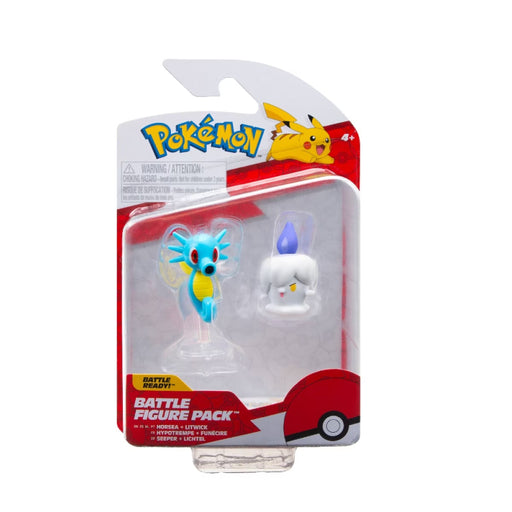 Set 2 Mini Figurine Pokemon - Litwick & Horsea - Red Goblin