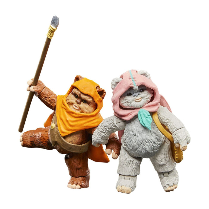 Set 2 Figurine Articulate Star Wars Ewoks Vintage Collection Wicket W Warrick & Kneesaa 10 cm