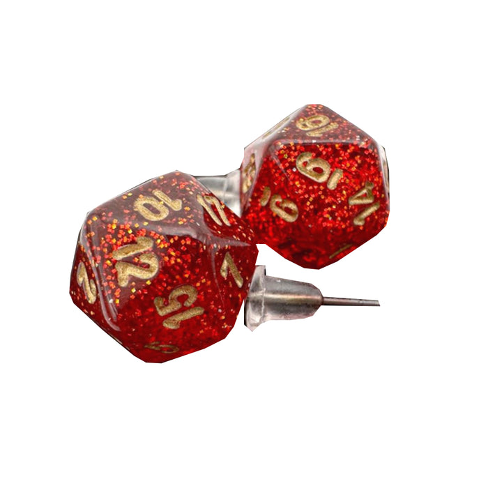 Cercei Chessex Glitter Ruby Mini-Poly d20 Pair