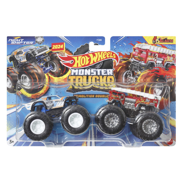 Set 2 Masini Scara 1 la 64  Hot Wheels Monster Truck Night Shifter