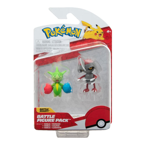 Set 2 Mini Figurine Pokemon - Pawniard & Roselia - Red Goblin