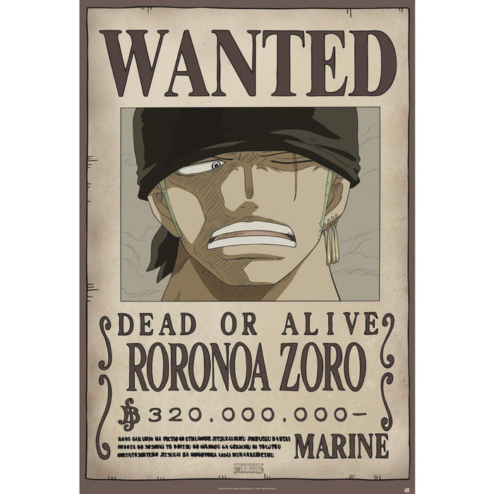 Poster Maxi One Piece - 91.5x61 - Wanted Zoro New