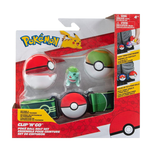 Set Pokemon Figurina si Centura Clip n Go, Poke Ball & Nest Ball & Bulbasaur 02 - Red Goblin