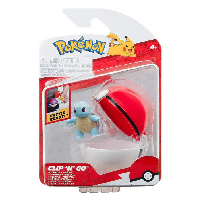 Set Figurine Clip n Go Pokemon - Squirtle 04 & Poke Ball - Red Goblin