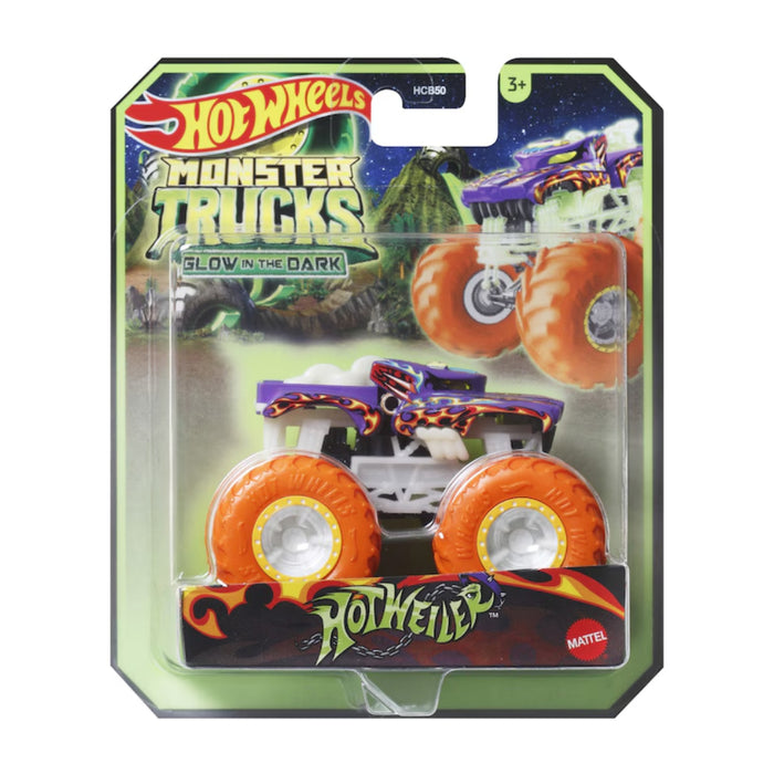 Figurina Masinuta Hot Wheels Monster Truck Glow In The Dark Scara 1:64