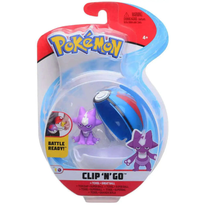 Set Figurine Clip n Go Pokemon - Toxel & Great Ball - Red Goblin