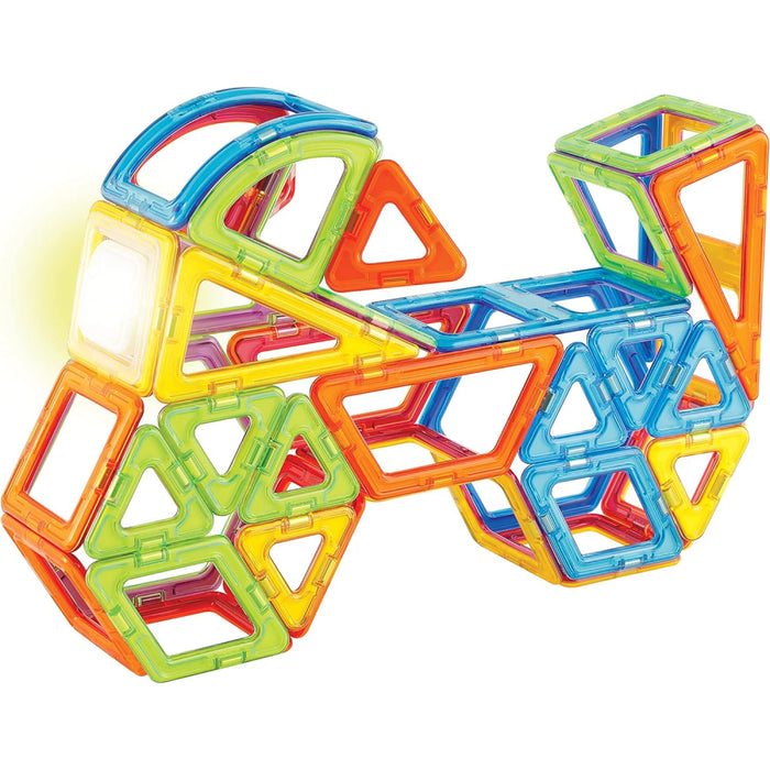 Joc de Constructie Magnetic Magformers -  Dynamic Flash Set - Lumini de Blit, 54 piese