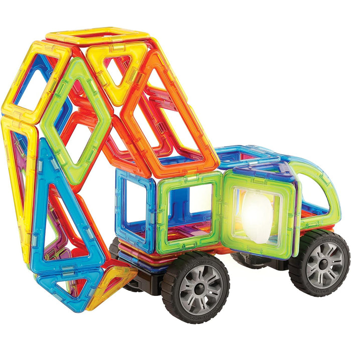 Joc de Constructie Magnetic Magformers -  Dynamic Flash Set - Lumini de Blit, 54 piese