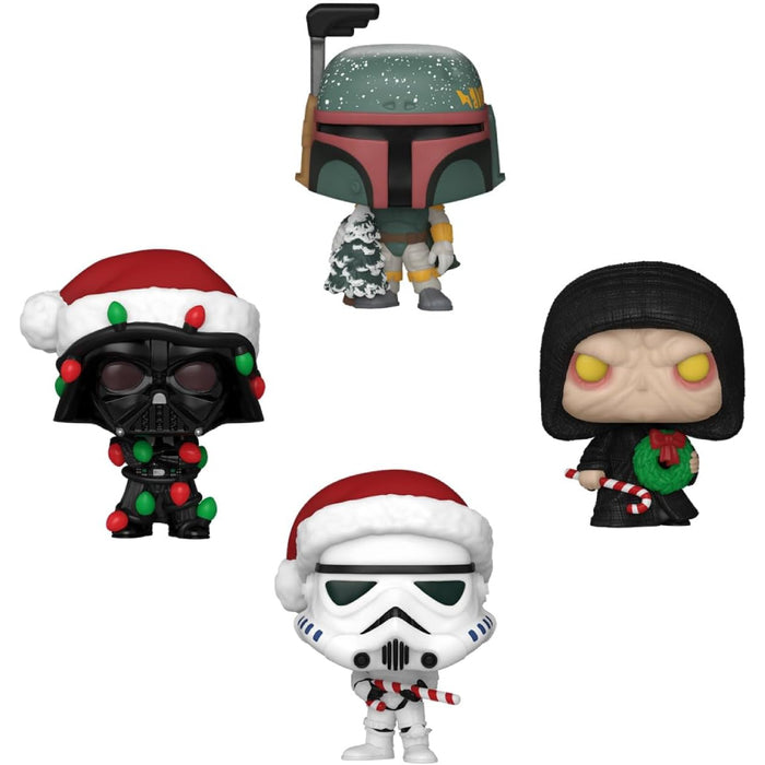 Set 4 Figurine Funko Pocket POP Star Wars - Tree Holiday Box