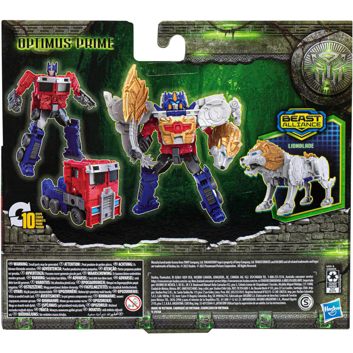 Set 2 Figurine Articulate Transformers - Rise of the Beasts Beast Alliance Combiner Optimus Prime & Lionblade 13 cm