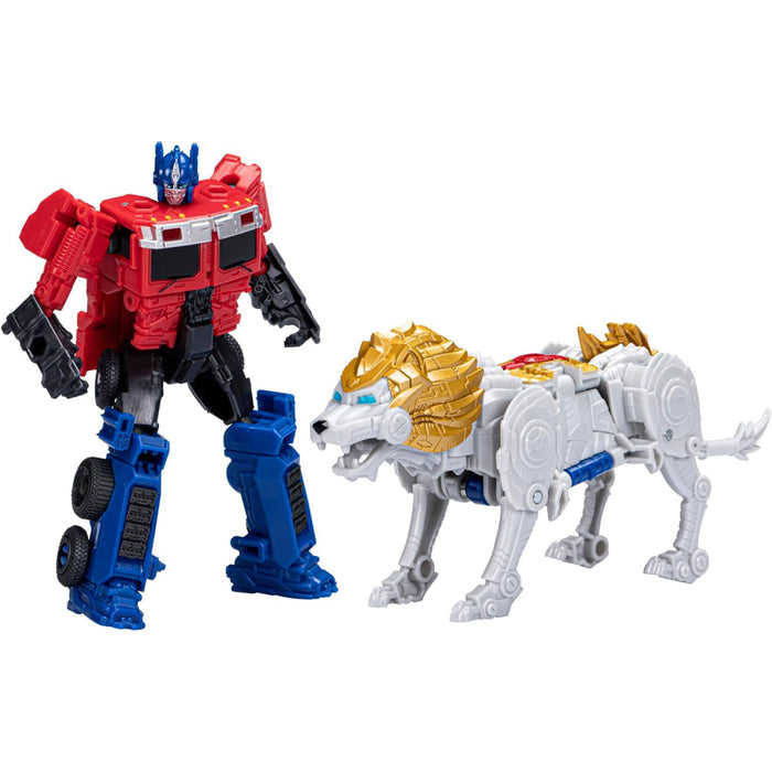 Set 2 Figurine Articulate Transformers - Rise of the Beasts Beast Alliance Combiner Optimus Prime & Lionblade 13 cm