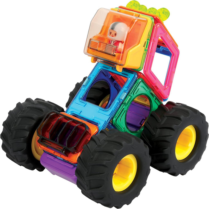 Joc de Constructie Magnetic Magformers - Giant Wheels - Monster Truck, 23 piese