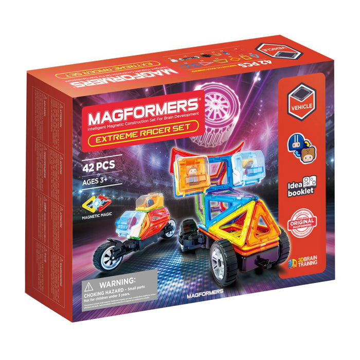 Joc de Constructie Magnetic Magformers -  Extreme Racer - Curse Extreme, 42 piese