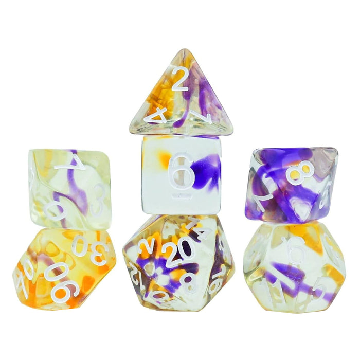 Set 7 Zaruri Sirius Dice - Violet Swirl