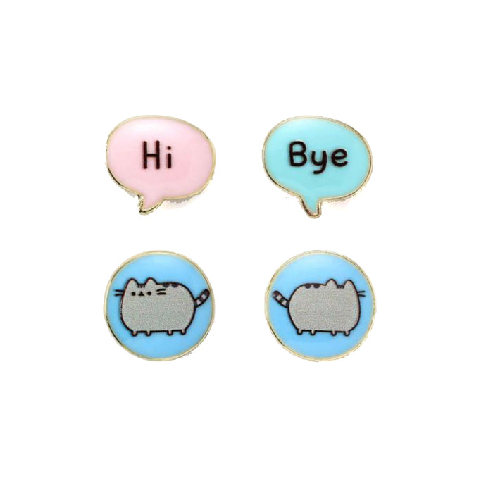 Set 2 Perechi Cercei Pusheen Hi , Bye