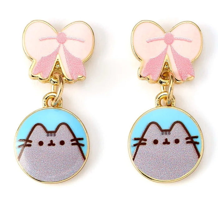 Pusheen Drop Earrings Pink Bows