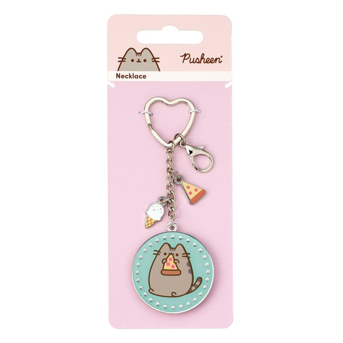 Pusheen Keychain Blue Pizza