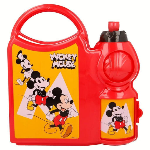 Set Cutie Pranz cu Maner si Sticla Sport 400 ml Mickey 90 - Red Goblin