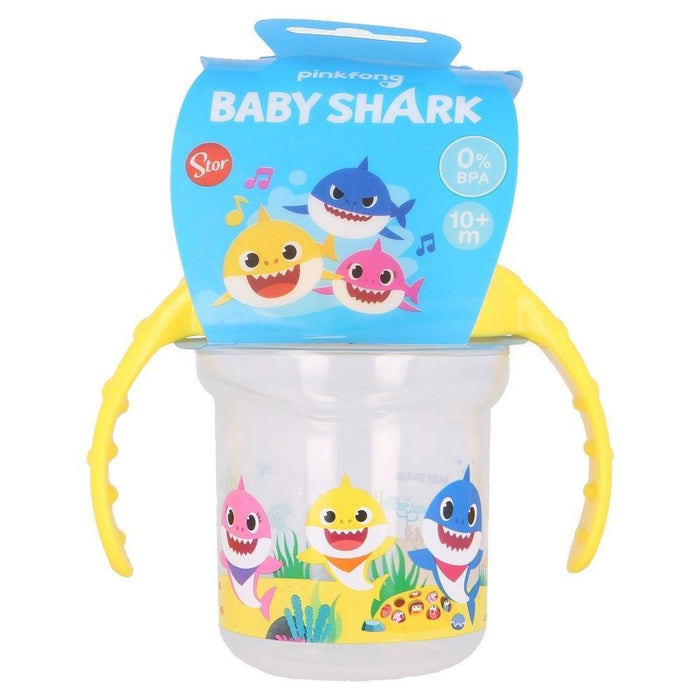 Cana de Antrenament pentru Copii Mici cu Biberon din Silicon 250 ml Baby Shark - Red Goblin