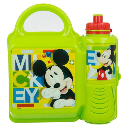 Set Cutie Pranz si Sticla Sport Ergonomica 400 ml Mickey Watercolors - Red Goblin