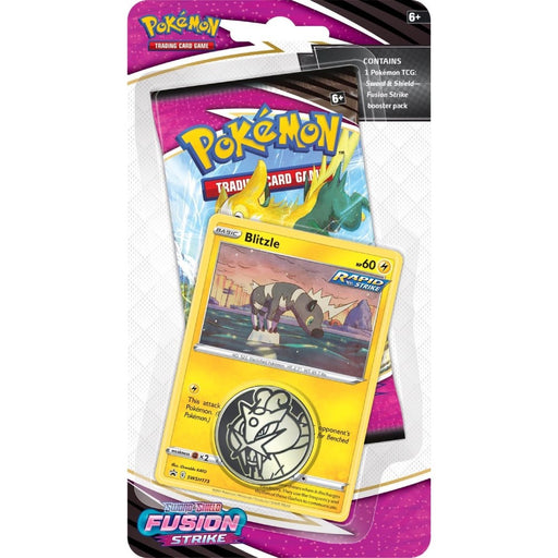 Pokemon Trading Card Game Sword & Shield 8 Fusion Strike - Checklane Blister - Blitzle - Red Goblin