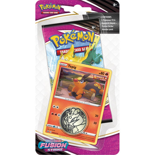 Pokemon Trading Card Game Sword & Shield 8 Fusion Strike - Checklane Blister - Tepig - Red Goblin