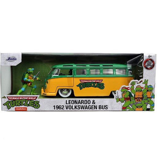 Set Masina si Figurina Turtles Leonardo 1962 VW Bus + Leonardo 1:24 - Red Goblin