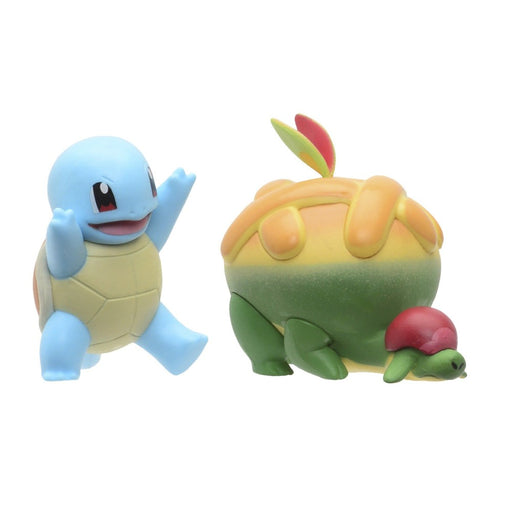 Set 2 Mini Figurine Pokemon Battle - Squirtle & Appletun - Red Goblin