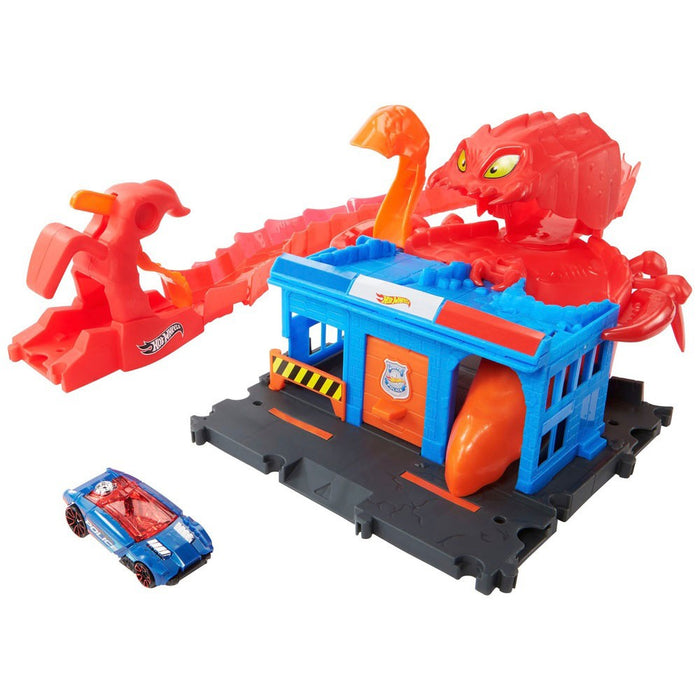 Set de Joaca Hot Wheels City Scorpion Flex Attack cu 1 Masinuta - Red Goblin