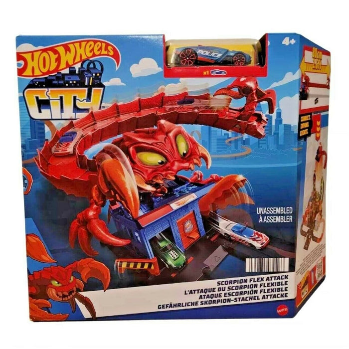 Set de Joaca Hot Wheels City Scorpion Flex Attack cu 1 Masinuta - Red Goblin