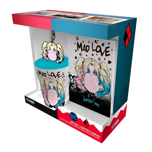 Set Cadou Cana 250 ml + Breloc + Notebook Harley Quinn Mad Love - Red Goblin