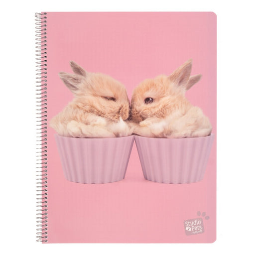 Notebook cu Sina A4 Polipropilena 4x4 Cover Microperforated Studio Pets Rabbits - Red Goblin