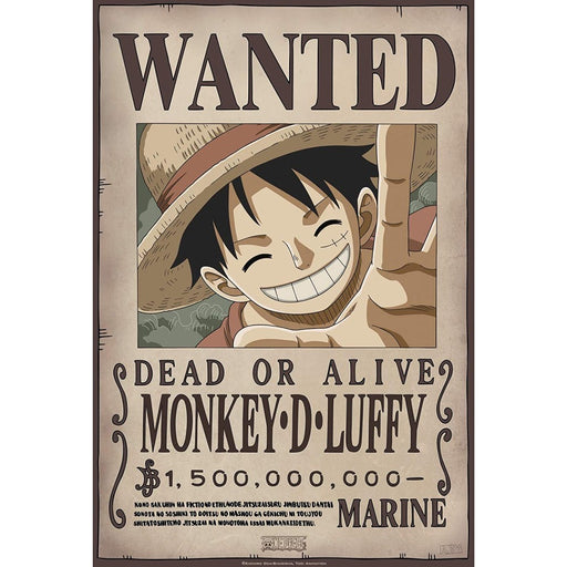 Poster One Piece - Wanted Luffy New 2 (52x35) - Red Goblin