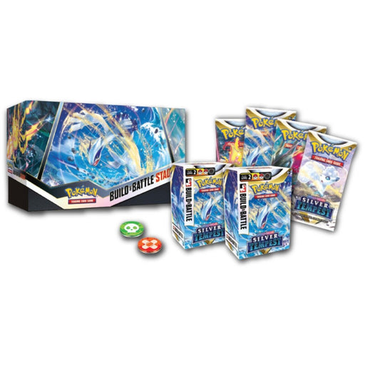 Pokemon TCG Sword & Shield 12 Silver Tempest Build and Battle Stadium Box - Red Goblin