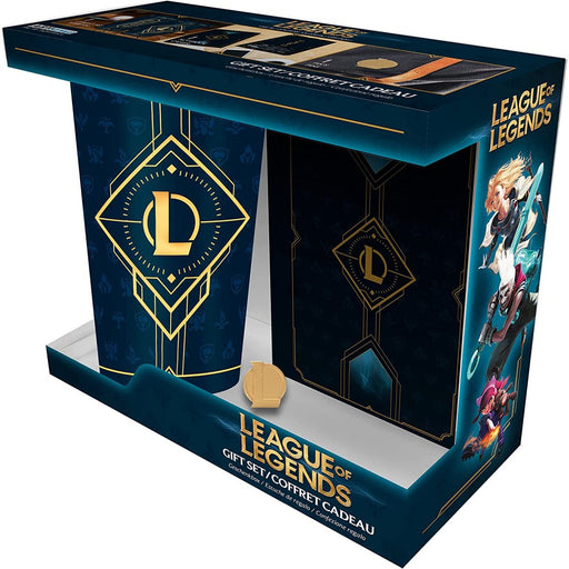 Set Cadou League of Legends - Pahar XXL + Insigna + Notebook Hextech Logo - Red Goblin