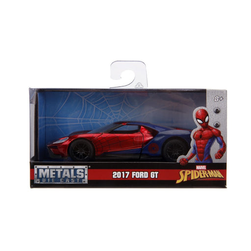 Figurina Masinuta Metalica Spiderman 2017 Ford GT Scara 1 la 32 - Red Goblin