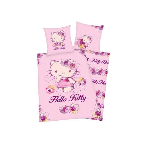 Lenjerie de Pat Hello Kitty - Hello Kitty 135 x 200 cm / 80 x 80 cm - Red Goblin