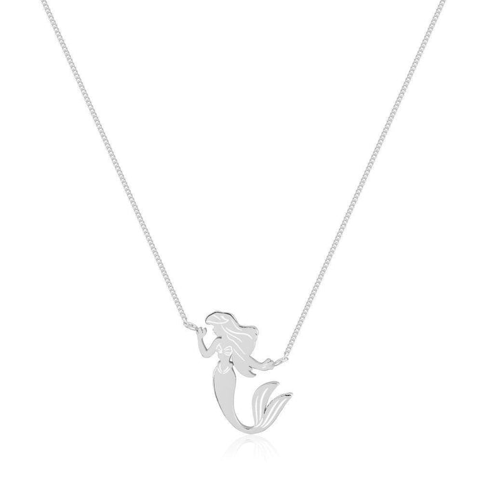 Lantisor si Pandantiv Disney The Little Mermaid Silhouette Sterling Silver - Red Goblin